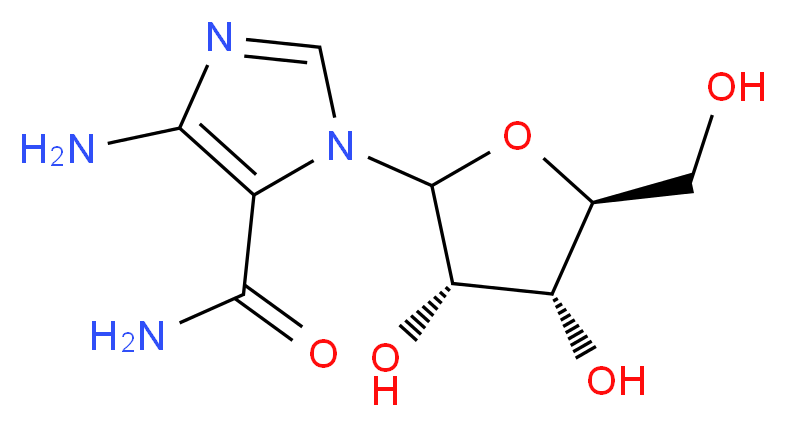 4-amino-1-[(3S,4R,5S)-3,4-dihydroxy-5-(hydroxymethyl)oxolan-2-yl]-1H-imidazole-5-carboxamide_分子结构_CAS_7132-71-0