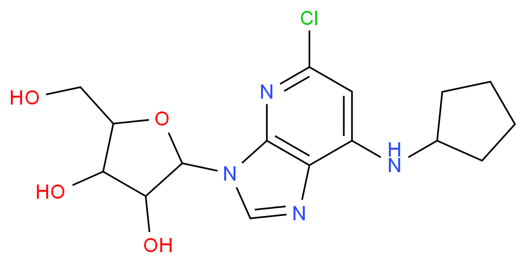 2-Chloro-N6-cyclopentyl-1-deazaadenosine_分子结构_CAS_113646-62-1)