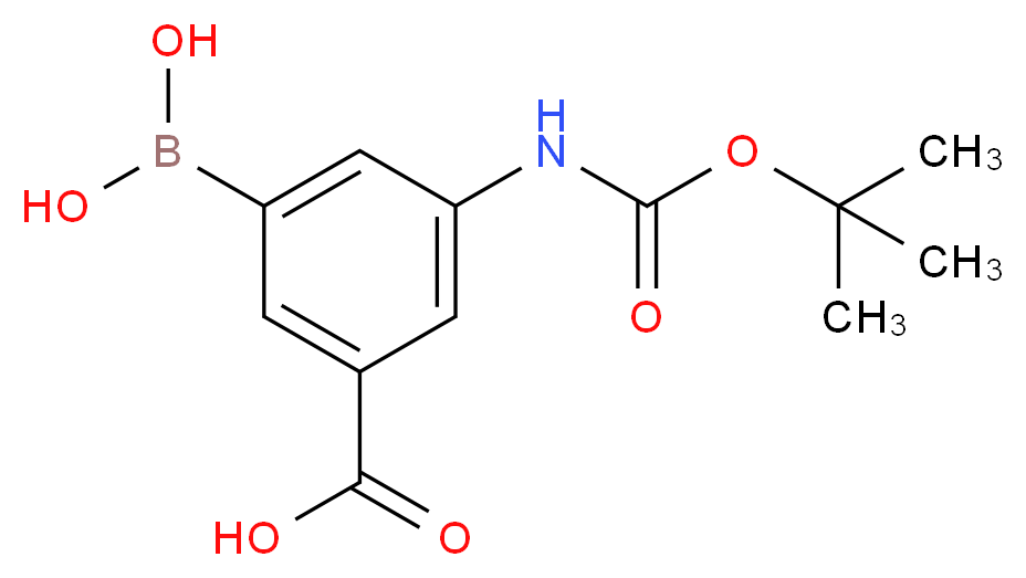 3-(Boc-氨基)-5-羧基苯硼酸_分子结构_CAS_913835-72-0)