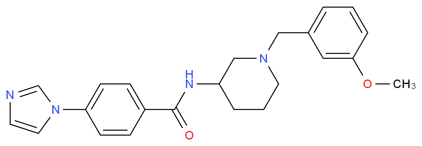 4-(1H-imidazol-1-yl)-N-[1-(3-methoxybenzyl)-3-piperidinyl]benzamide_分子结构_CAS_)