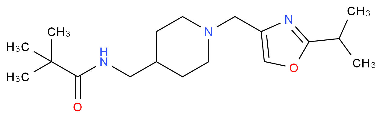 N-({1-[(2-isopropyl-1,3-oxazol-4-yl)methyl]piperidin-4-yl}methyl)-2,2-dimethylpropanamide_分子结构_CAS_)