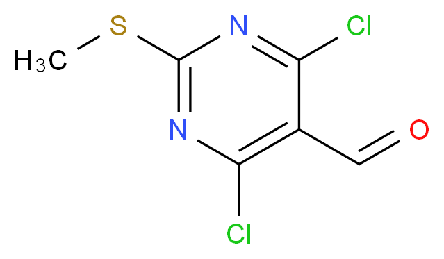 4,6-DICHLORO-2-METHYLSULFANYL-PYRIMIDINE-5-CARBALDEHYDE_分子结构_CAS_33097-11-9)