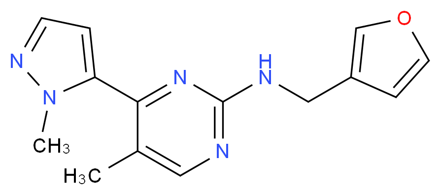 N-(3-furylmethyl)-5-methyl-4-(1-methyl-1H-pyrazol-5-yl)-2-pyrimidinamine_分子结构_CAS_)