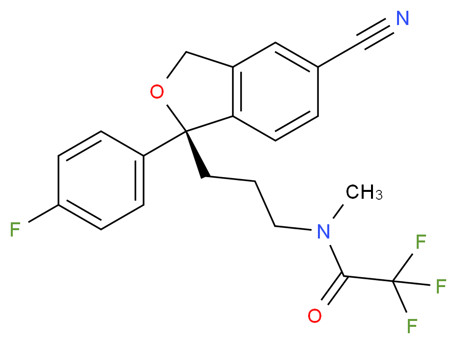 N-{3-[(1S)-5-cyano-1-(4-fluorophenyl)-1,3-dihydro-2-benzofuran-1-yl]propyl}-2,2,2-trifluoro-N-methylacetamide_分子结构_CAS_1217697-83-0