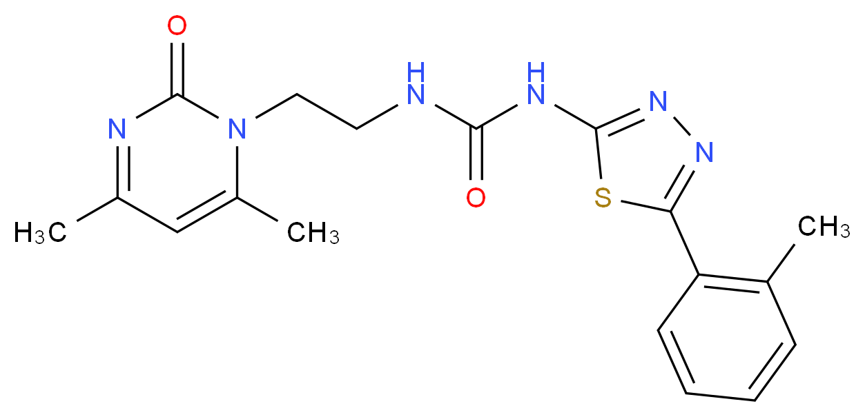 N-[2-(4,6-dimethyl-2-oxopyrimidin-1(2H)-yl)ethyl]-N'-[5-(2-methylphenyl)-1,3,4-thiadiazol-2-yl]urea_分子结构_CAS_)