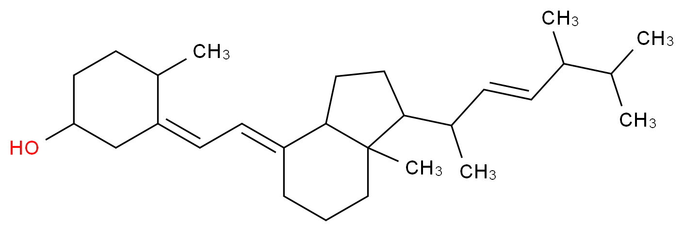 (3Z)-3-{2-[(4E)-1-[(3E)-5,6-dimethylhept-3-en-2-yl]-7a-methyl-octahydro-1H-inden-4-ylidene]ethylidene}-4-methylcyclohexan-1-ol_分子结构_CAS_67-96-9