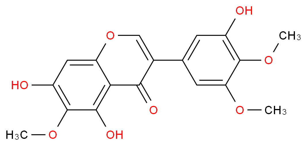 5,7-dihydroxy-3-(3-hydroxy-4,5-dimethoxyphenyl)-6-methoxy-4H-chromen-4-one_分子结构_CAS_548-76-5