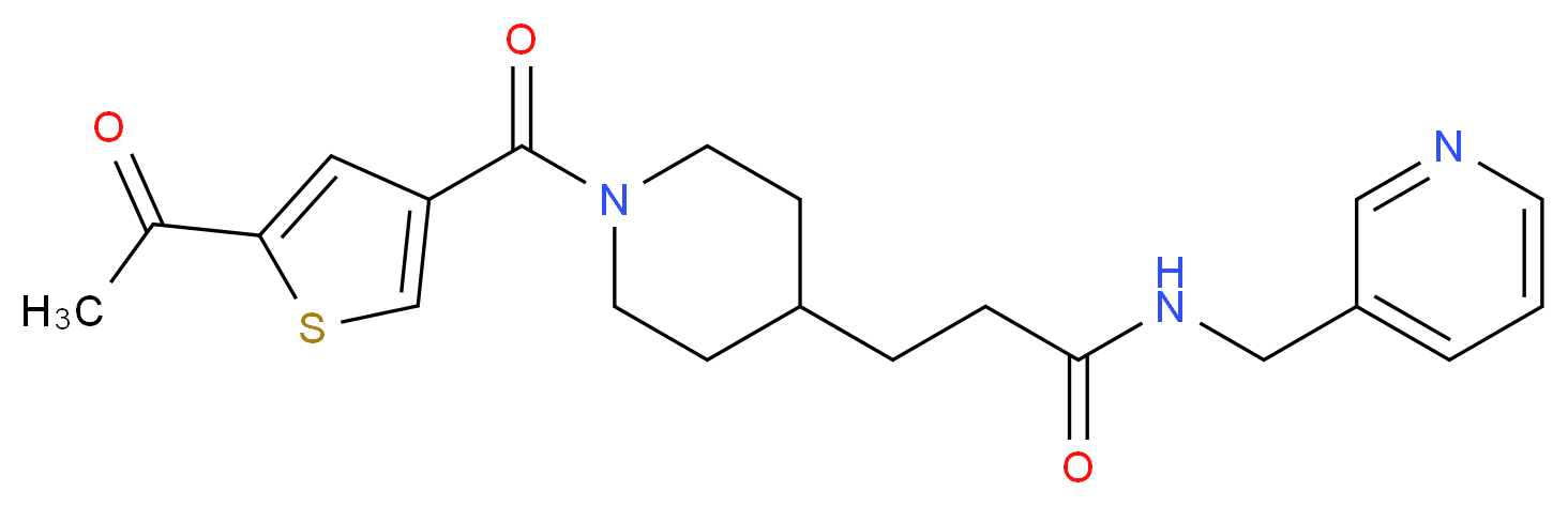 3-{1-[(5-acetyl-3-thienyl)carbonyl]-4-piperidinyl}-N-(3-pyridinylmethyl)propanamide_分子结构_CAS_)