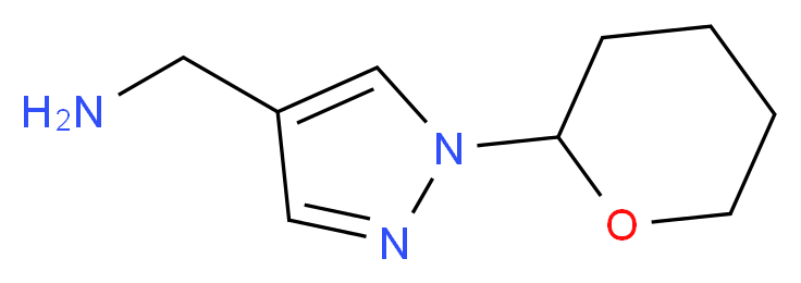 (1-(Tetrahydro-2H-pyran-2-yl)-1H-pyrazol-4-yl)MethanaMine_分子结构_CAS_1038392-15-2)