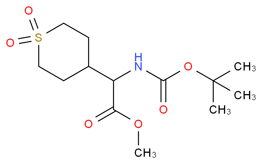 methyl 2-{[(tert-butoxy)carbonyl]amino}-2-(1,1-dioxo-1λ<sup>6</sup>-thian-4-yl)acetate_分子结构_CAS_1219371-51-3