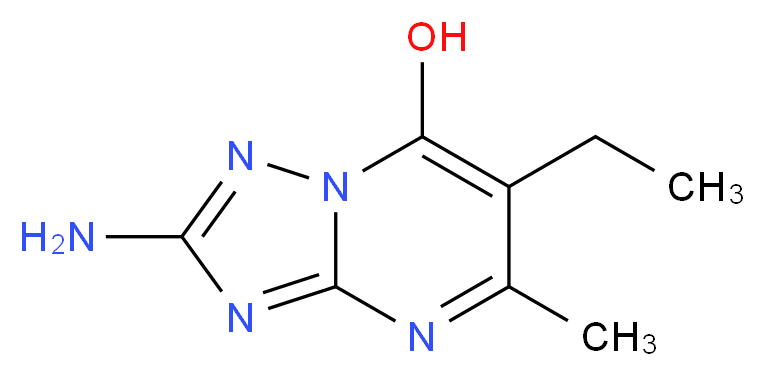 2-amino-6-ethyl-5-methyl-[1,2,4]triazolo[1,5-a]pyrimidin-7-ol_分子结构_CAS_392315-45-6