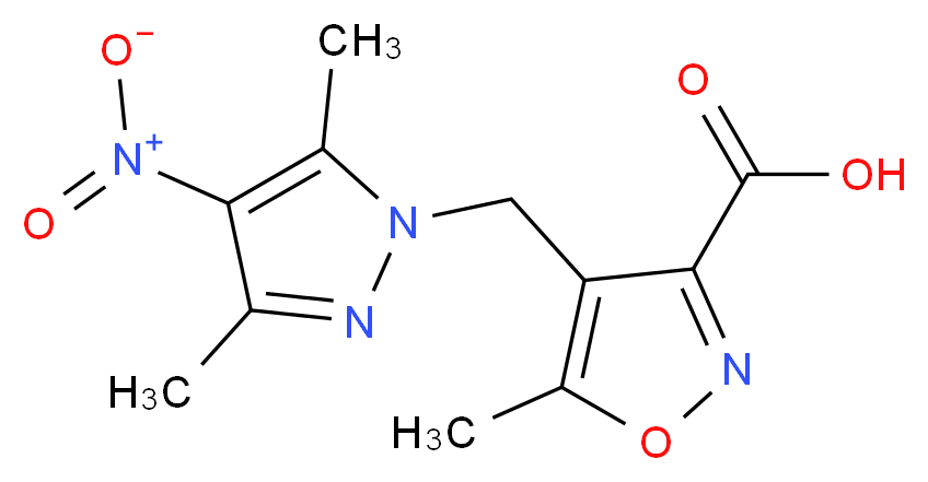 4-[(3,5-Dimethyl-4-nitro-1H-pyrazol-1-yl)methyl]-5-methylisoxazole-3-carboxylic acid_分子结构_CAS_)