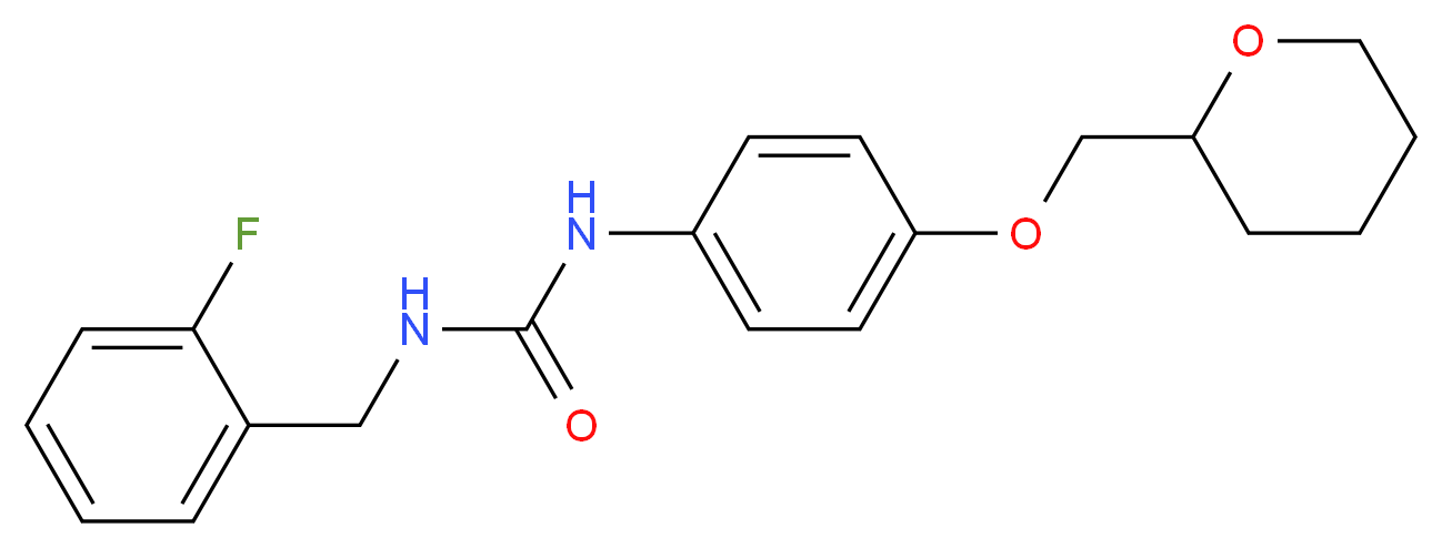 N-(2-fluorobenzyl)-N'-[4-(tetrahydro-2H-pyran-2-ylmethoxy)phenyl]urea_分子结构_CAS_)