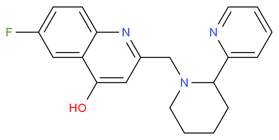 6-fluoro-2-[(2-pyridin-2-ylpiperidin-1-yl)methyl]quinolin-4-ol_分子结构_CAS_)
