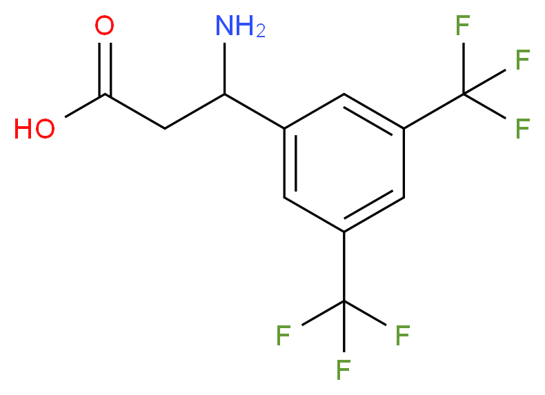3-AMINO-3-(3,5-BIS-TRIFLUOROMETHYL-PHENYL)-PROPIONIC ACID_分子结构_CAS_682802-95-5)
