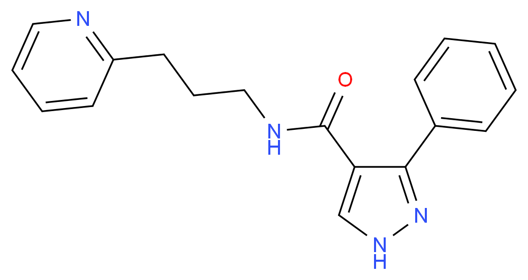 3-phenyl-N-[3-(2-pyridinyl)propyl]-1H-pyrazole-4-carboxamide_分子结构_CAS_)