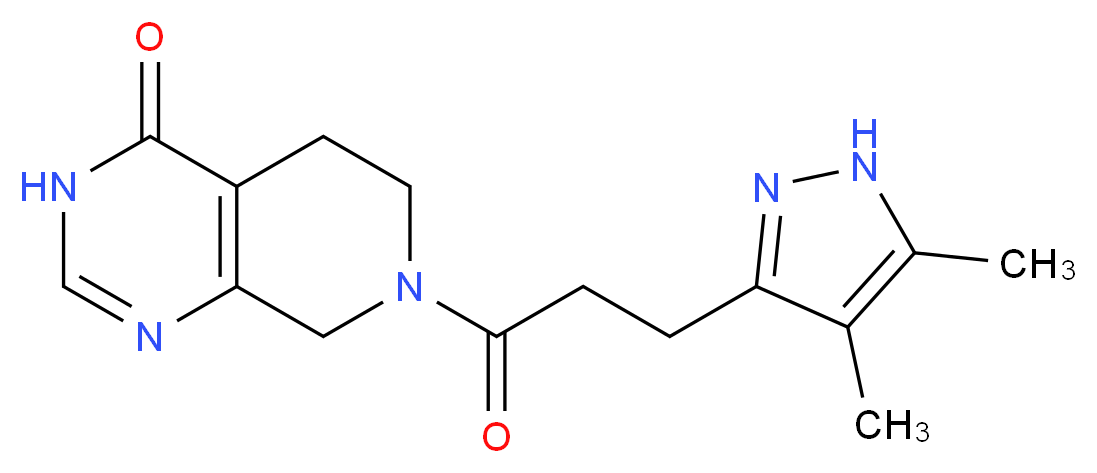 7-[3-(4,5-dimethyl-1H-pyrazol-3-yl)propanoyl]-5,6,7,8-tetrahydropyrido[3,4-d]pyrimidin-4(3H)-one_分子结构_CAS_)