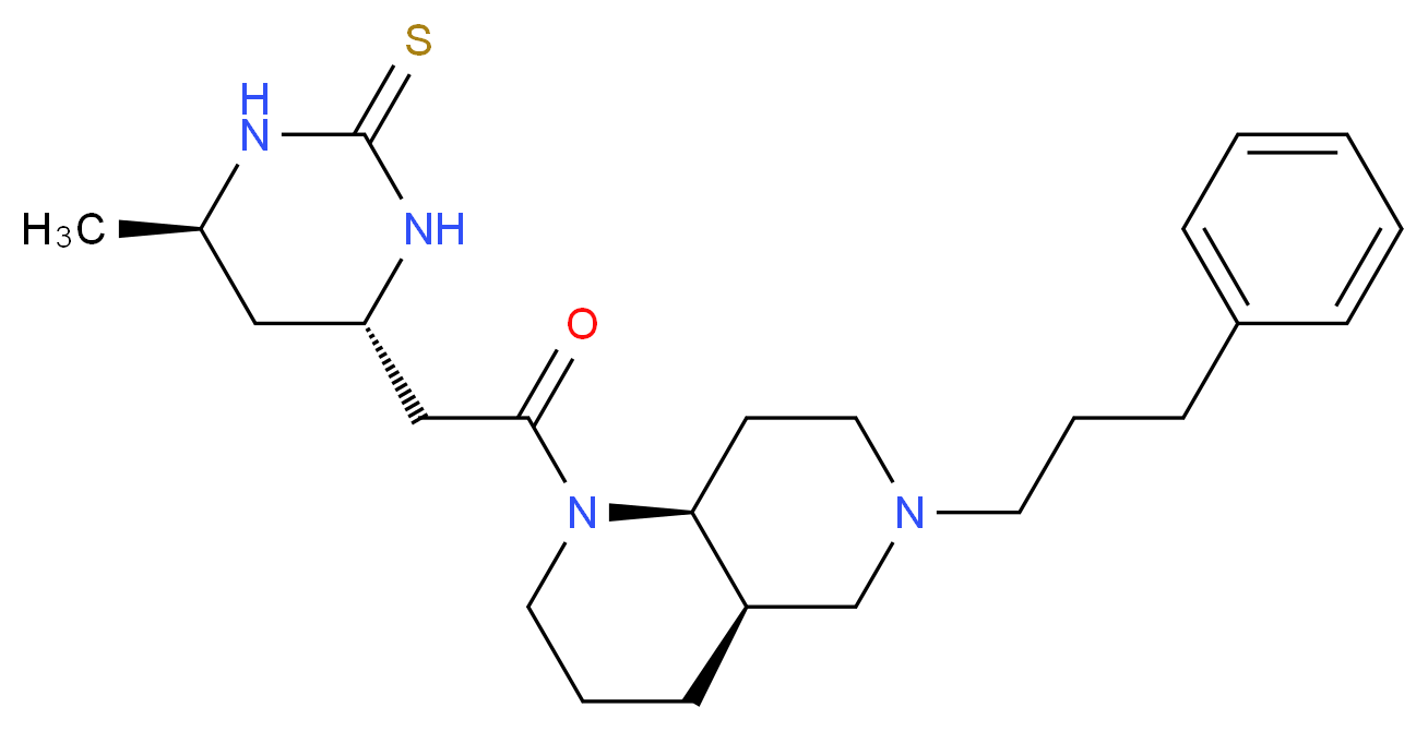 (4R*,6S*)-4-methyl-6-{2-oxo-2-[(4aR*,8aS*)-6-(3-phenylpropyl)octahydro-1,6-naphthyridin-1(2H)-yl]ethyl}tetrahydro-2(1H)-pyrimidinethione_分子结构_CAS_)