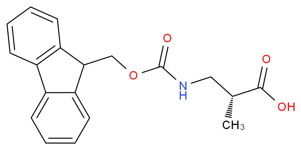 (2R)-3-{[(9H-fluoren-9-ylmethoxy)carbonyl]amino}-2-methylpropanoic acid_分子结构_CAS_211682-15-4