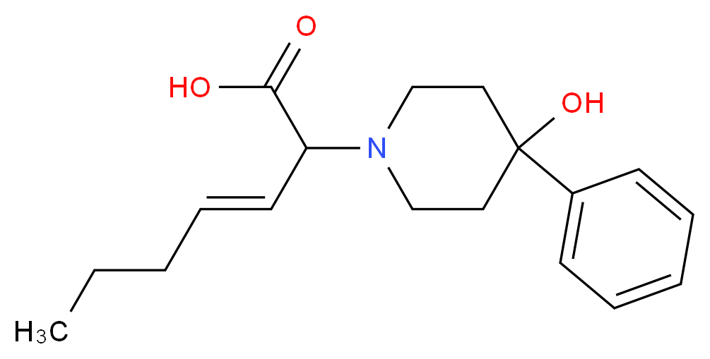 (3E)-2-(4-hydroxy-4-phenylpiperidin-1-yl)hept-3-enoic acid_分子结构_CAS_)