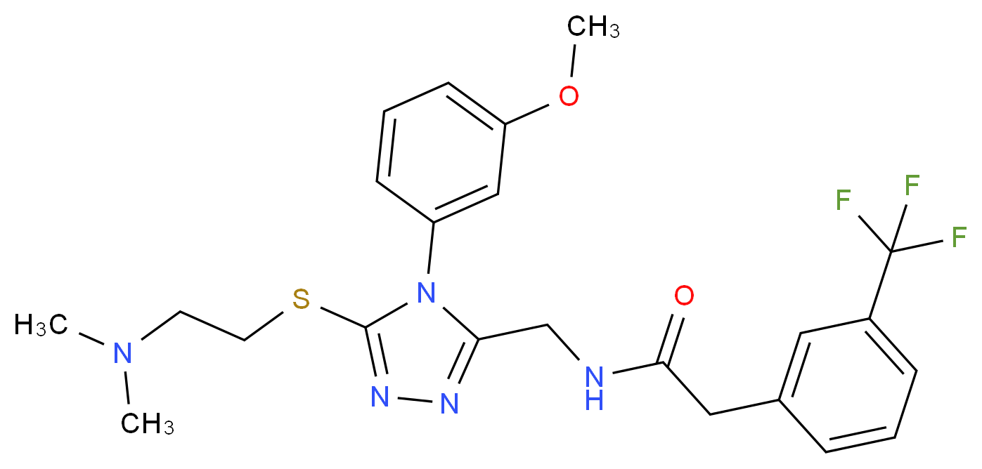 N-{[5-{[2-(dimethylamino)ethyl]thio}-4-(3-methoxyphenyl)-4H-1,2,4-triazol-3-yl]methyl}-2-[3-(trifluoromethyl)phenyl]acetamide_分子结构_CAS_)