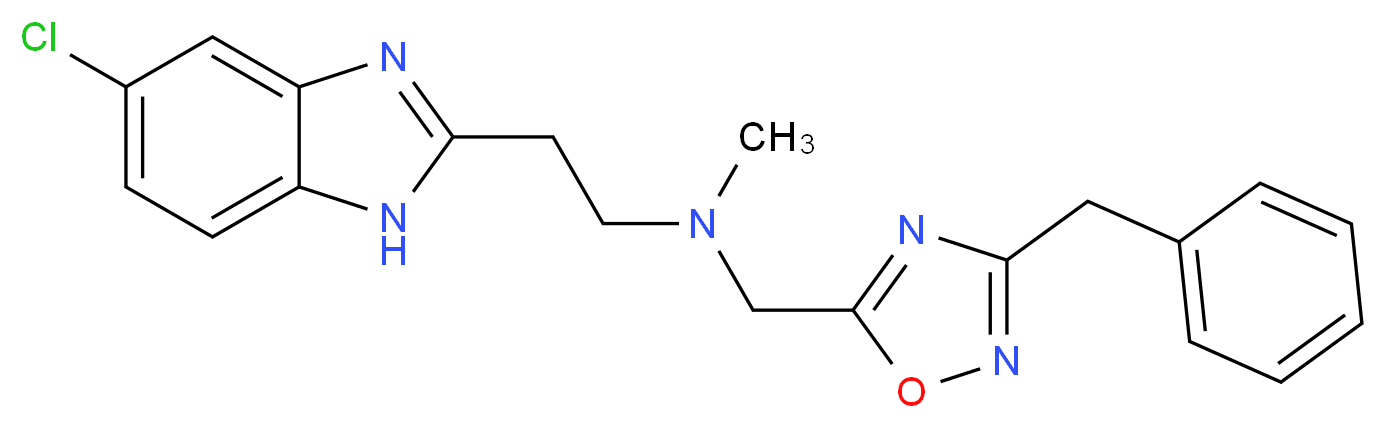 N-[(3-benzyl-1,2,4-oxadiazol-5-yl)methyl]-2-(5-chloro-1H-benzimidazol-2-yl)-N-methylethanamine_分子结构_CAS_)