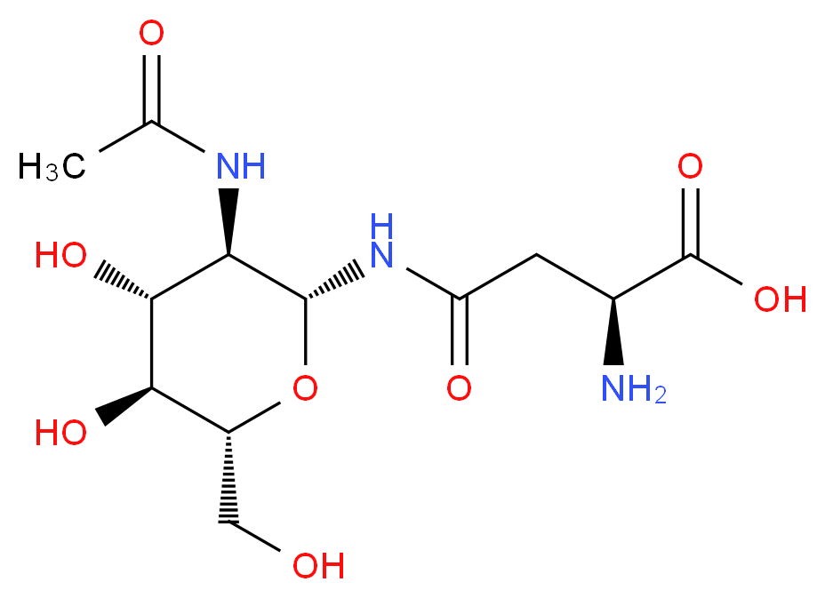 (2S)-2-amino-3-{[(2R,3R,4R,5S,6R)-3-acetamido-4,5-dihydroxy-6-(hydroxymethyl)oxan-2-yl]carbamoyl}propanoic acid_分子结构_CAS_2776-93-4