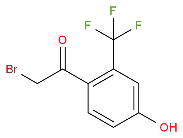 4-Hydroxy-2-(trifluoromethyl)phenacyl bromide_分子结构_CAS_)