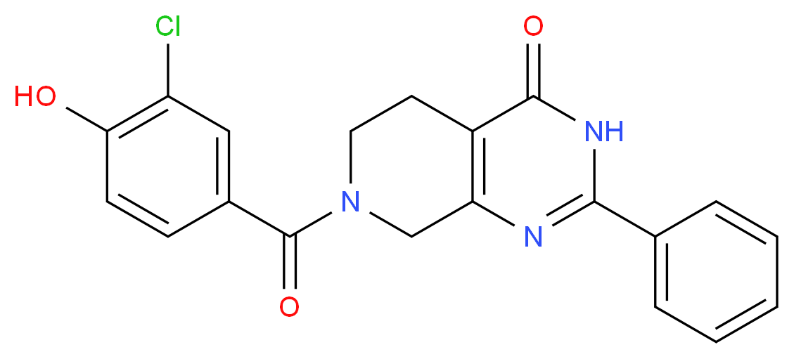 7-(3-chloro-4-hydroxybenzoyl)-2-phenyl-5,6,7,8-tetrahydropyrido[3,4-d]pyrimidin-4(3H)-one_分子结构_CAS_)