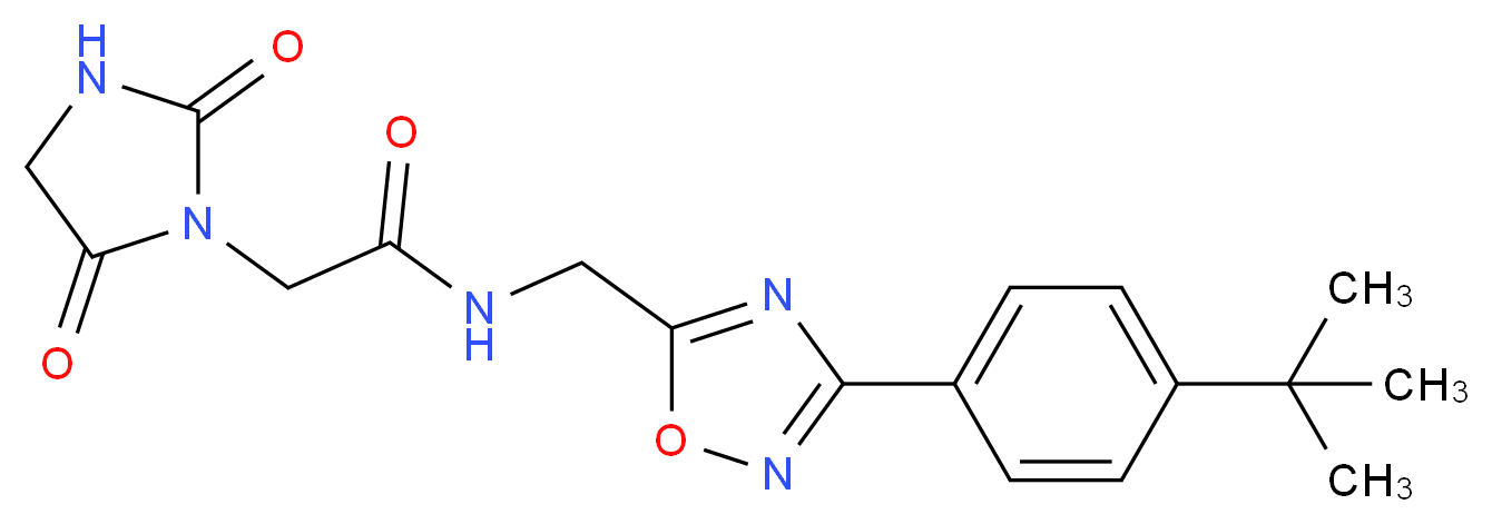 N-{[3-(4-tert-butylphenyl)-1,2,4-oxadiazol-5-yl]methyl}-2-(2,5-dioxo-1-imidazolidinyl)acetamide_分子结构_CAS_)