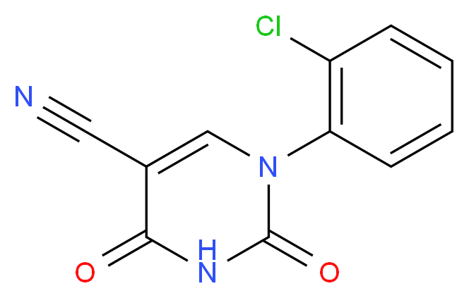 1-(2-chlorophenyl)-2,4-dioxo-1,2,3,4-tetrahydropyrimidine-5-carbonitrile_分子结构_CAS_75838-07-2)