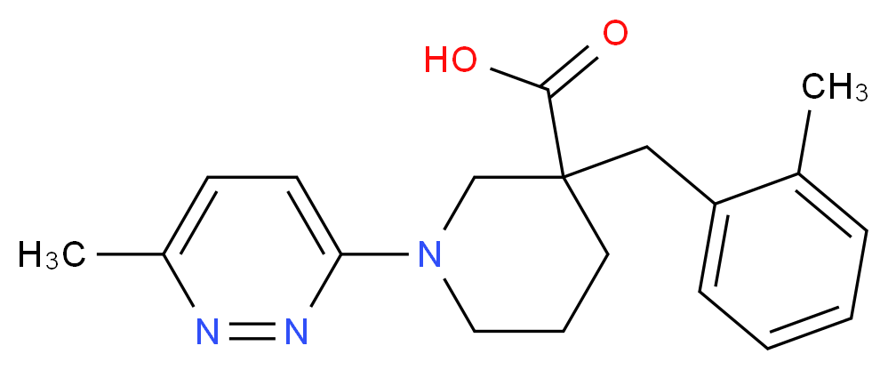 3-(2-methylbenzyl)-1-(6-methylpyridazin-3-yl)piperidine-3-carboxylic acid_分子结构_CAS_)