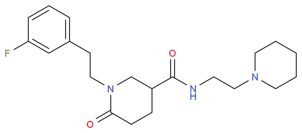 1-[2-(3-fluorophenyl)ethyl]-6-oxo-N-[2-(1-piperidinyl)ethyl]-3-piperidinecarboxamide_分子结构_CAS_)