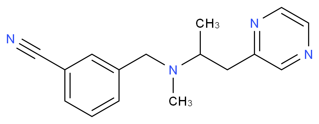 3-{[methyl(1-methyl-2-pyrazin-2-ylethyl)amino]methyl}benzonitrile_分子结构_CAS_)