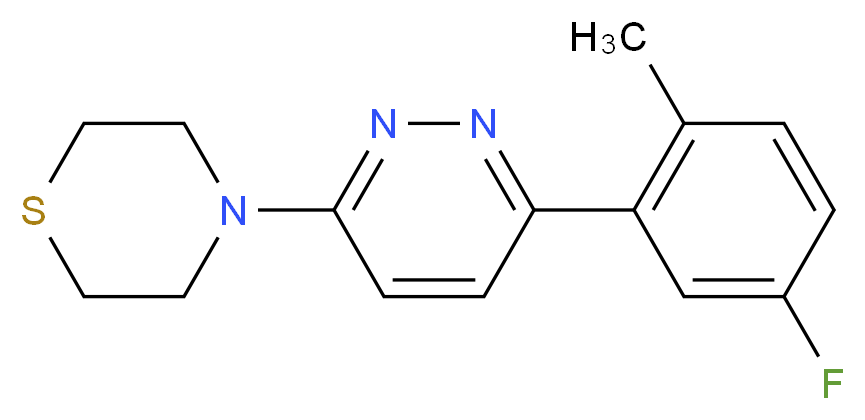 4-[6-(5-fluoro-2-methylphenyl)pyridazin-3-yl]thiomorpholine_分子结构_CAS_)