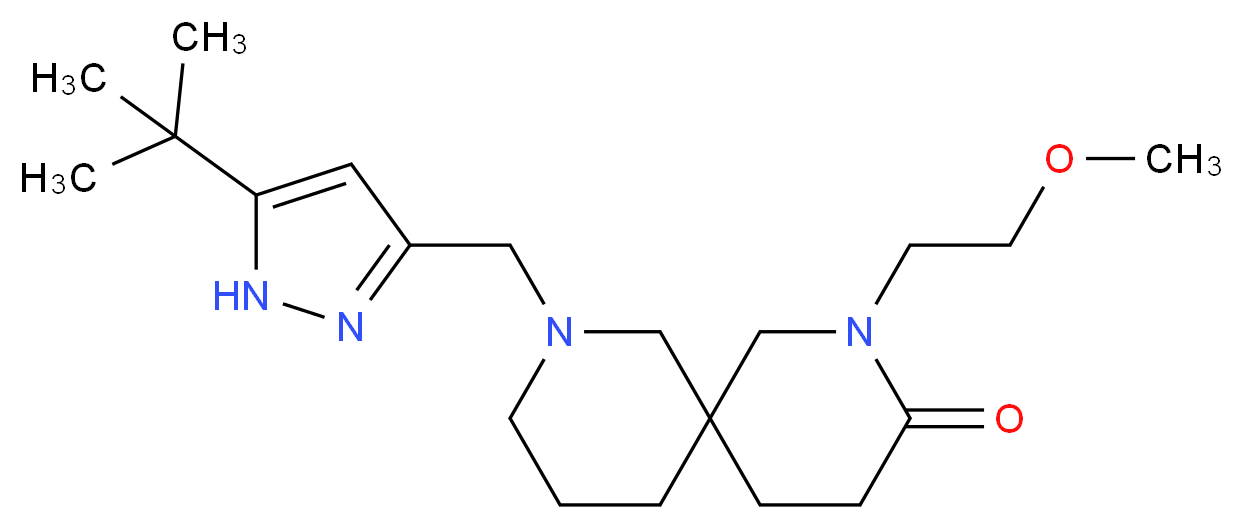 8-[(5-tert-butyl-1H-pyrazol-3-yl)methyl]-2-(2-methoxyethyl)-2,8-diazaspiro[5.5]undecan-3-one_分子结构_CAS_)