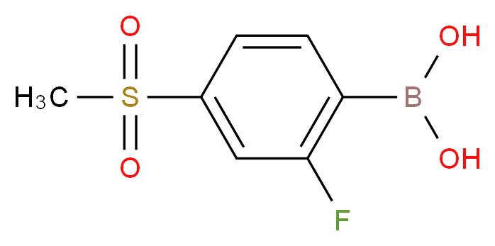 2-氟-4-(甲基磺酰基)苯硼酸_分子结构_CAS_957060-85-4)