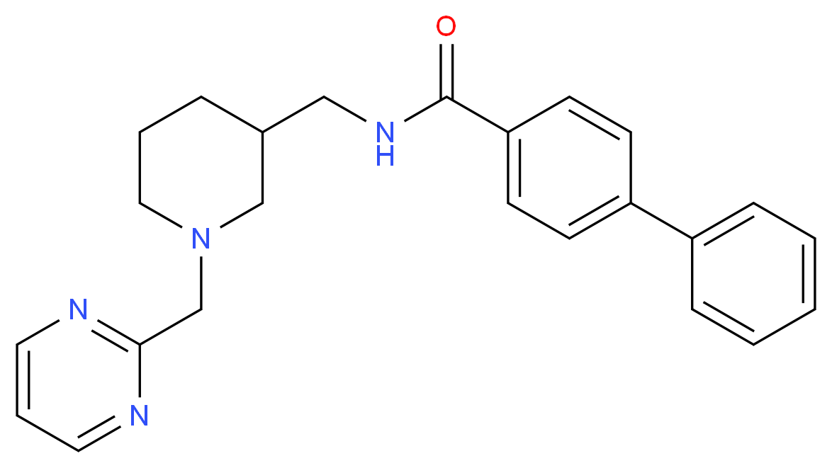 N-{[1-(pyrimidin-2-ylmethyl)piperidin-3-yl]methyl}biphenyl-4-carboxamide_分子结构_CAS_)