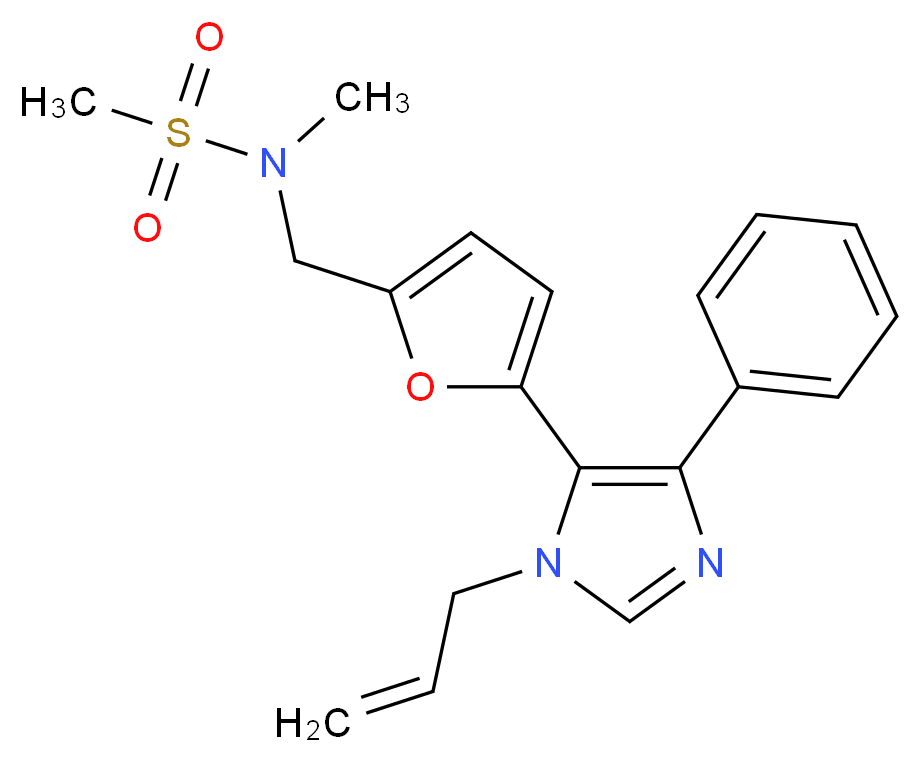 N-{[5-(1-allyl-4-phenyl-1H-imidazol-5-yl)-2-furyl]methyl}-N-methylmethanesulfonamide_分子结构_CAS_)