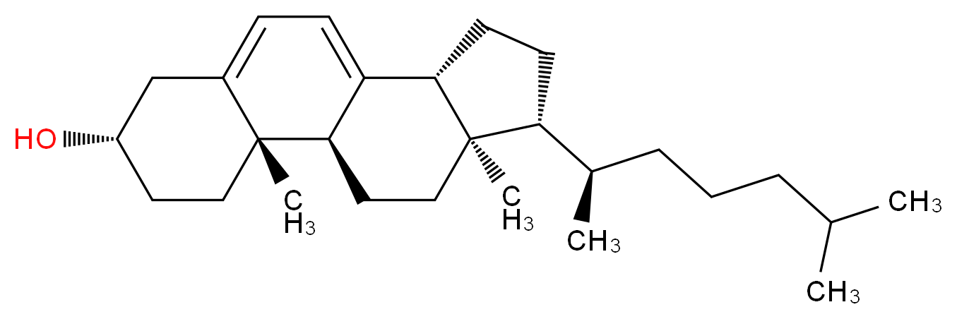 (1R,2S,5S,11R,14R,15R)-2,15-dimethyl-14-[(2R)-6-methylheptan-2-yl]tetracyclo[8.7.0.0<sup>2</sup>,<sup>7</sup>.0<sup>1</sup><sup>1</sup>,<sup>1</sup><sup>5</sup>]heptadeca-7,9-dien-5-ol_分子结构_CAS_5226-01-7