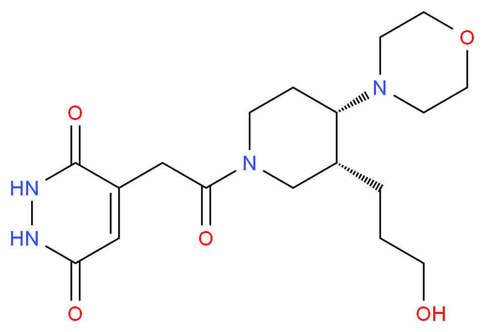 4-{2-[(3R*,4S*)-3-(3-hydroxypropyl)-4-morpholin-4-ylpiperidin-1-yl]-2-oxoethyl}-1,2-dihydropyridazine-3,6-dione_分子结构_CAS_)