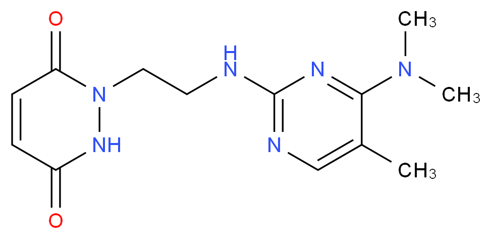 1-(2-{[4-(dimethylamino)-5-methylpyrimidin-2-yl]amino}ethyl)-1,2-dihydropyridazine-3,6-dione_分子结构_CAS_)