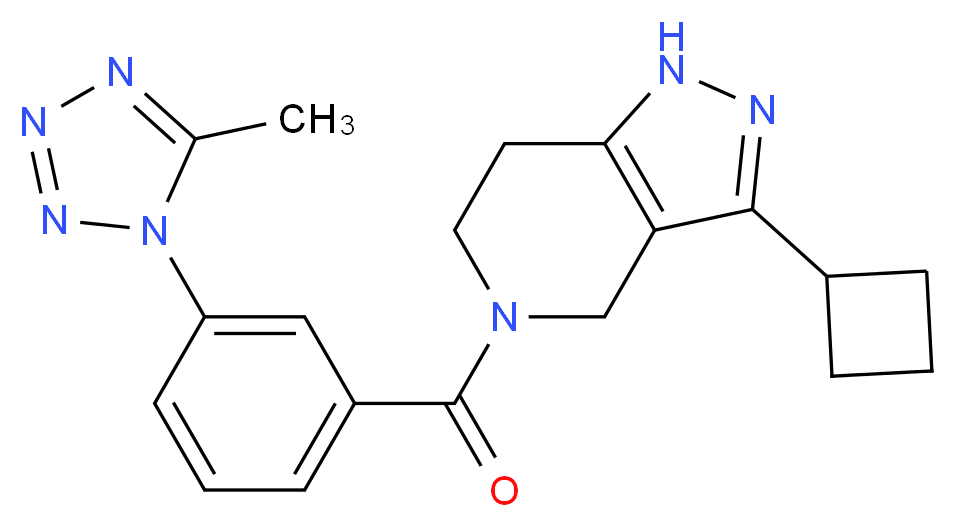 3-cyclobutyl-5-[3-(5-methyl-1H-tetrazol-1-yl)benzoyl]-4,5,6,7-tetrahydro-1H-pyrazolo[4,3-c]pyridine_分子结构_CAS_)