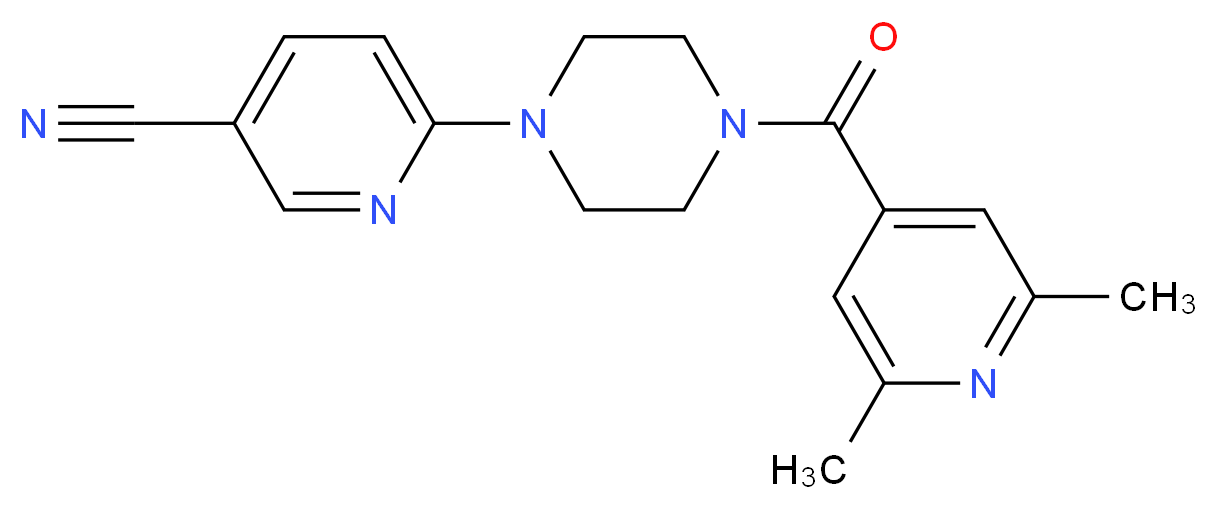 6-[4-(2,6-dimethylisonicotinoyl)piperazin-1-yl]nicotinonitrile_分子结构_CAS_)