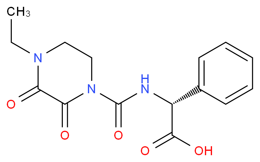 N-乙基双氧哌嗪酰氨苯乙酸_分子结构_CAS_63422-71-9)