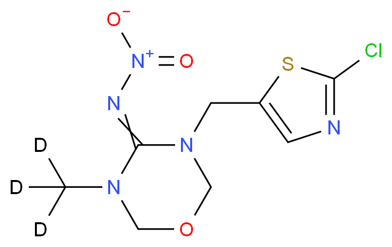 3-[(2-chloro-1,3-thiazol-5-yl)methyl]-5-(<sup>2</sup>H<sub>3</sub>)methyl-N-nitro-1,3,5-oxadiazinan-4-imine_分子结构_CAS_1294048-82-0