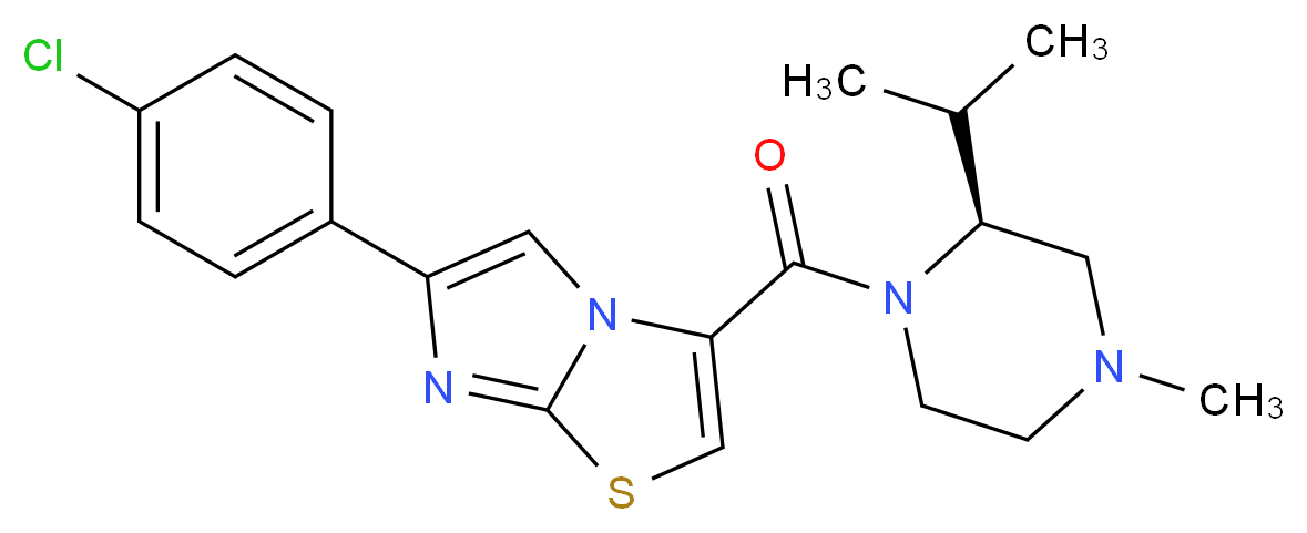 6-(4-chlorophenyl)-3-{[(2S)-2-isopropyl-4-methyl-1-piperazinyl]carbonyl}imidazo[2,1-b][1,3]thiazole_分子结构_CAS_)