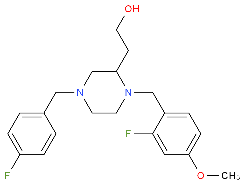 2-[4-(4-fluorobenzyl)-1-(2-fluoro-4-methoxybenzyl)-2-piperazinyl]ethanol_分子结构_CAS_)
