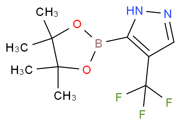 5-(tetramethyl-1,3,2-dioxaborolan-2-yl)-4-(trifluoromethyl)-1H-pyrazole_分子结构_CAS_1396750-11-0