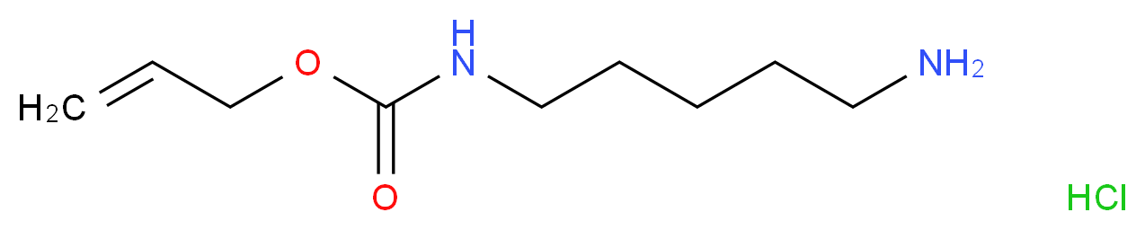 N-烯丙氧羰基-1,5-戊二胺 盐酸盐_分子结构_CAS_1049721-59-6)